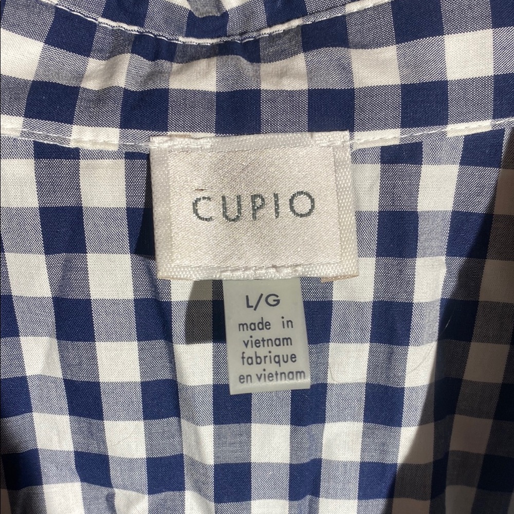 Cupio Gingham Waist Tie Shirt Dress Checkered - Picture 3 of 4